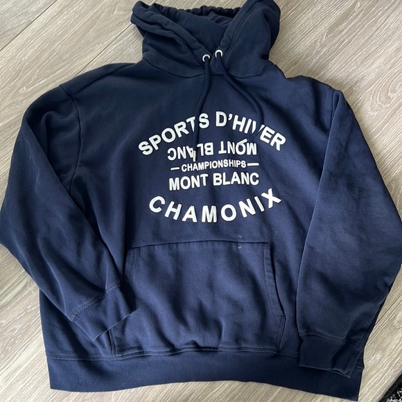Navy Graphic Hoodie Large H&M - Picture 1 of 4